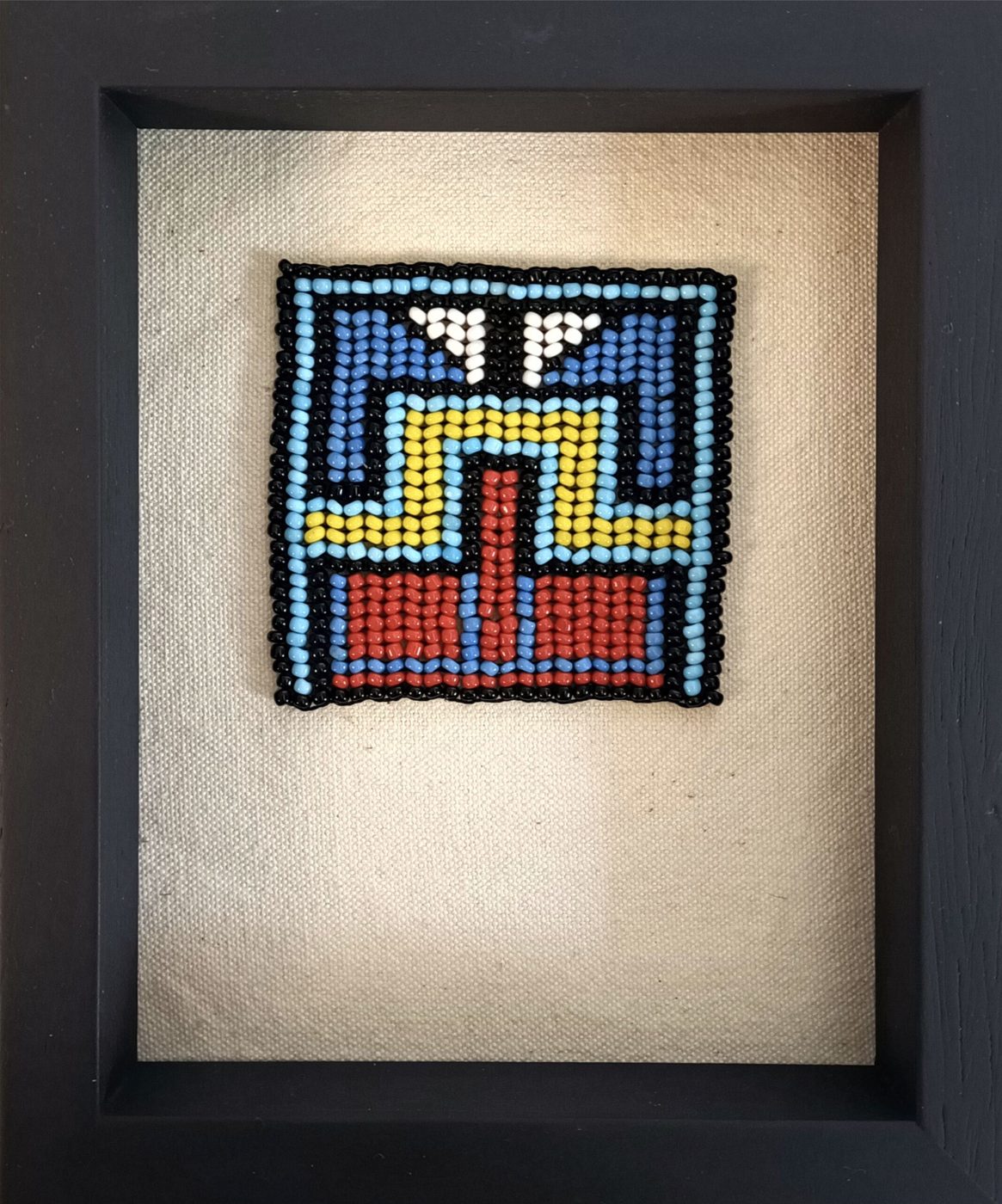 Beaded artwork, box framed