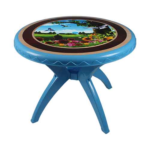 Acme Decorated Round Table (Blue)