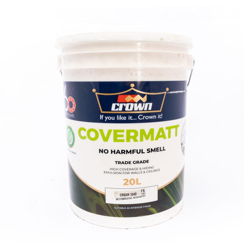 Crown Paint Covermatt Emulsion Cream 20l
