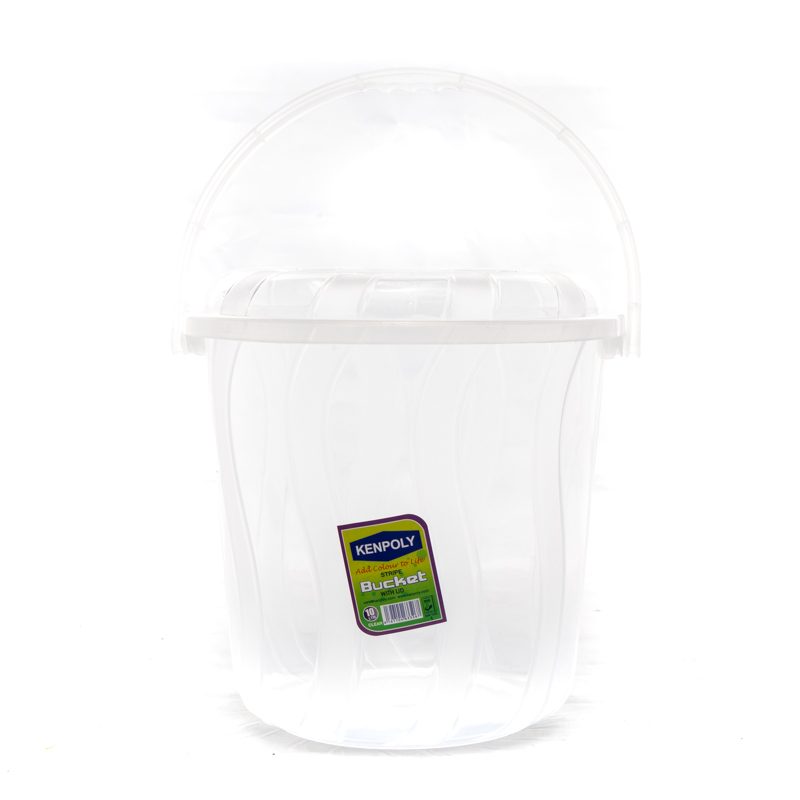 Kenpoly Bucket Stripe No.10 with Lid (Clear)