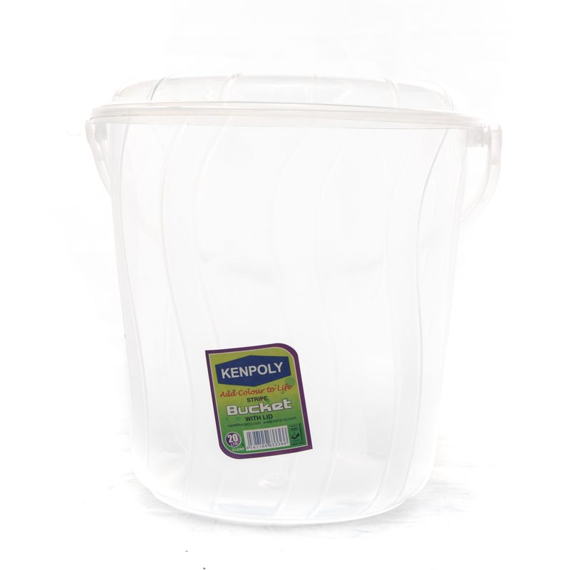 Kenpoly Bucket Stripe No.20 with Lid (Clear)