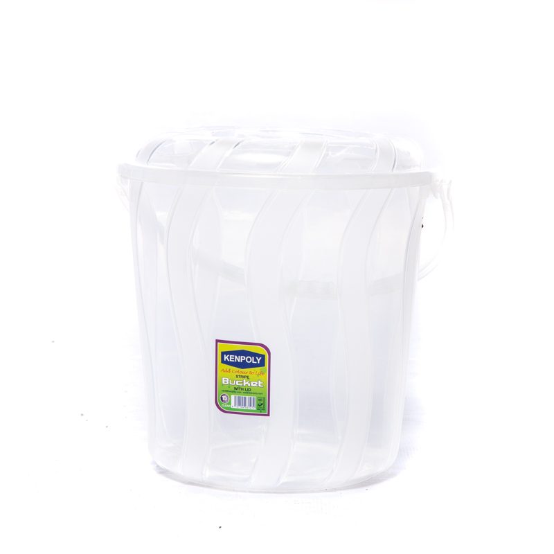 Kenpoly Bucket Stripe No.15 with Lid (Clear)