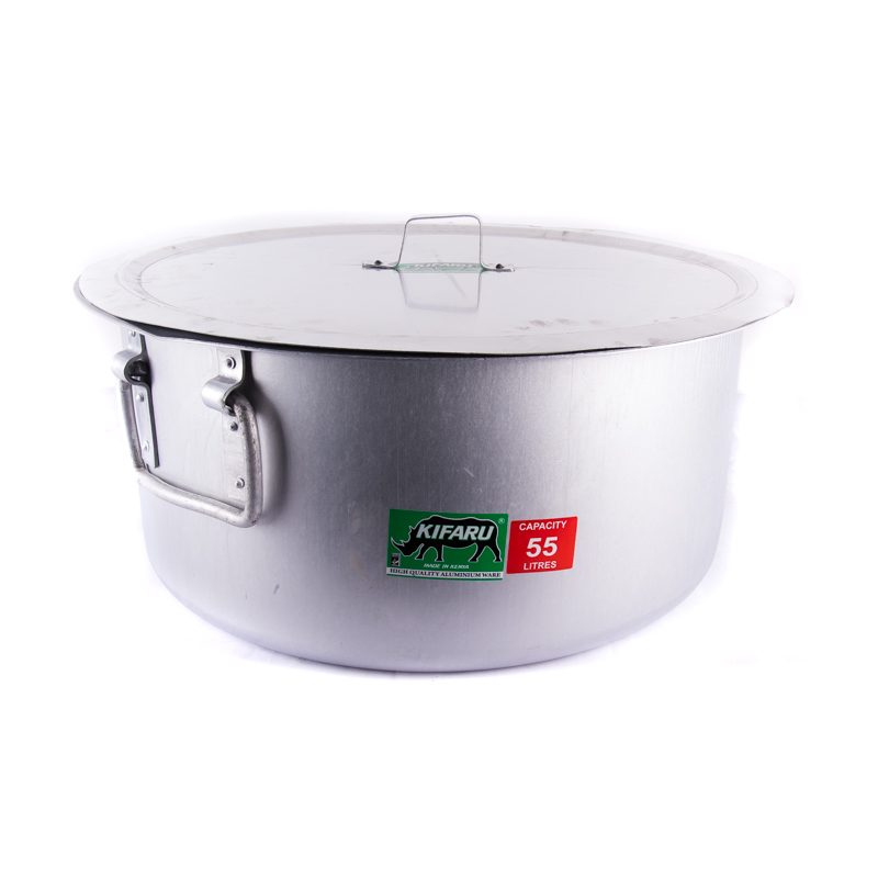 Crystal Black Sufuria(Kifaru) #36 -55L XH with Handle and Lid)