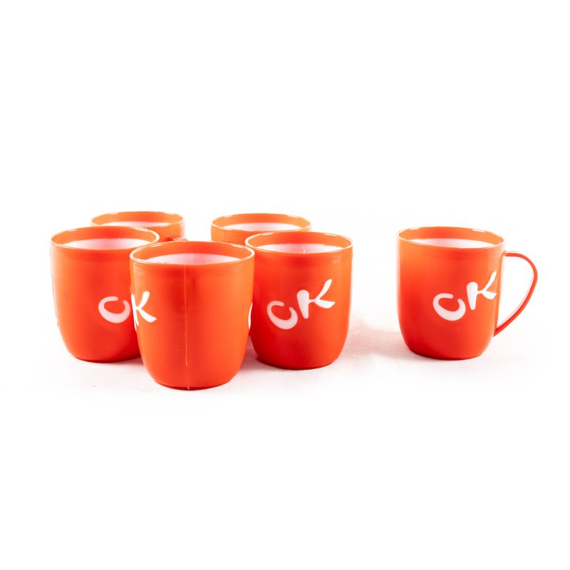 OK Plastic Cups 6pcs set -Red