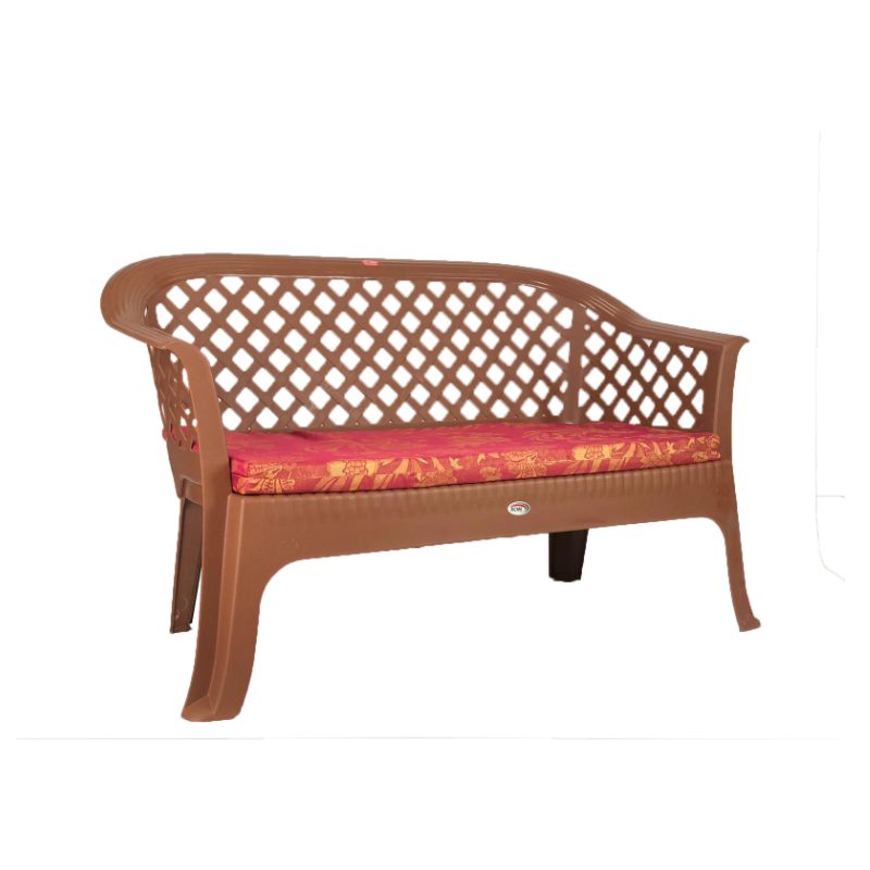 ACME Plastic Sofa 2 Seater With Cushion Brown