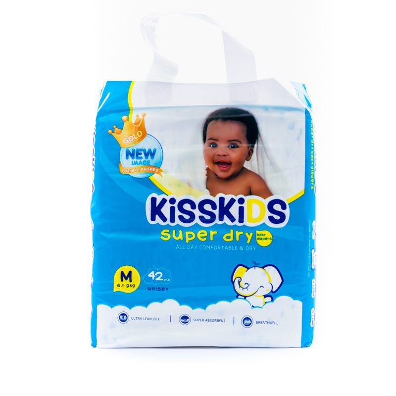 Kisskids Diapers High Count Green Medium (42/44pcs)