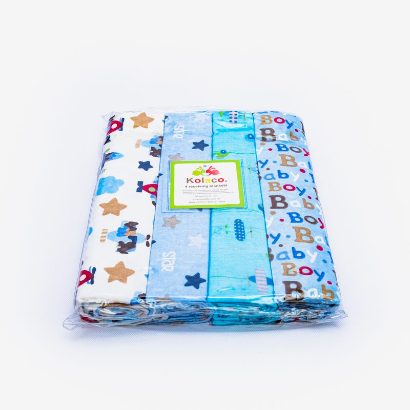 4 Pack Baby Flannels Blue