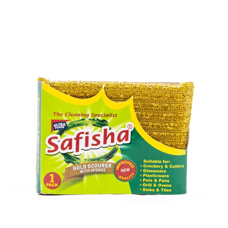 Safisha Scourer With Sponge Gold