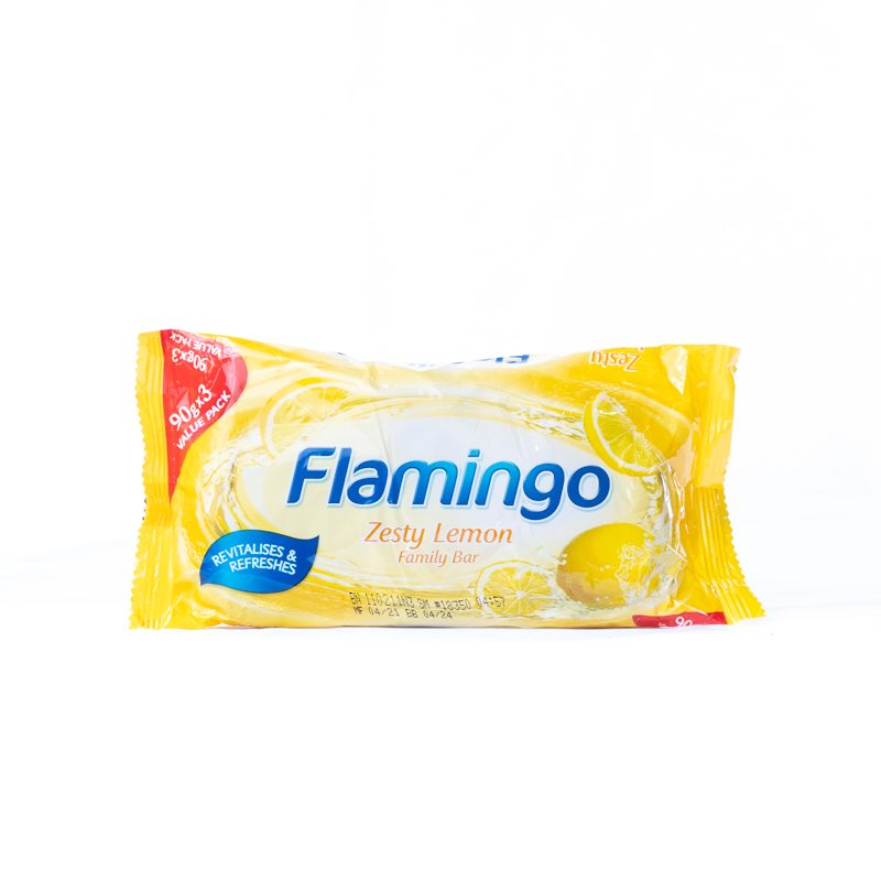 Flamingo Zesty Lemon Family Bar 3’s Body Soap