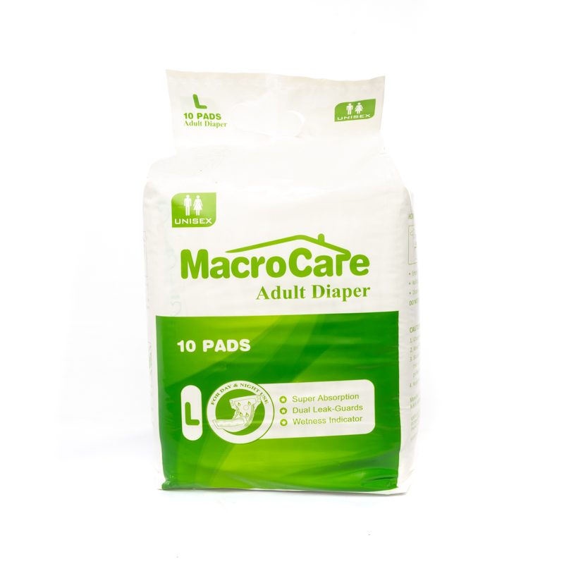 Macrocare Adult Diapers-Large 10’s
