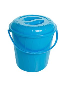 Kenpoly Bucket Stripe No.15 with Lid Sky Blue