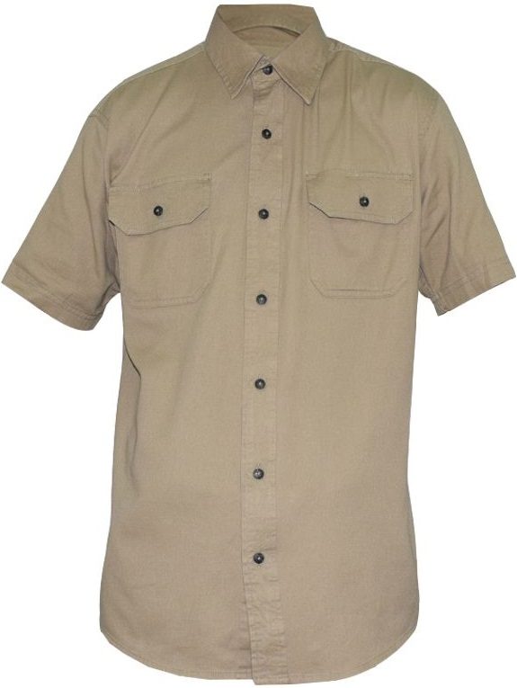 Men’s Short Sleeve Brown Shirt – XL