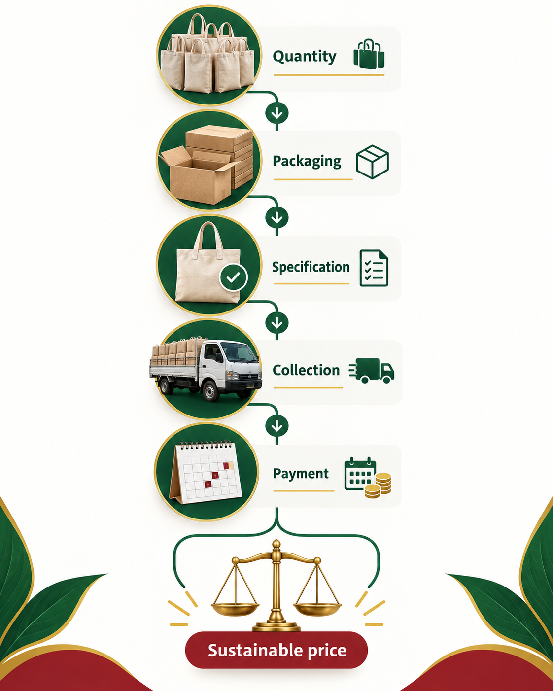 Five wholesale negotiation choices: quantity, packaging, specification, collection and payment terms.